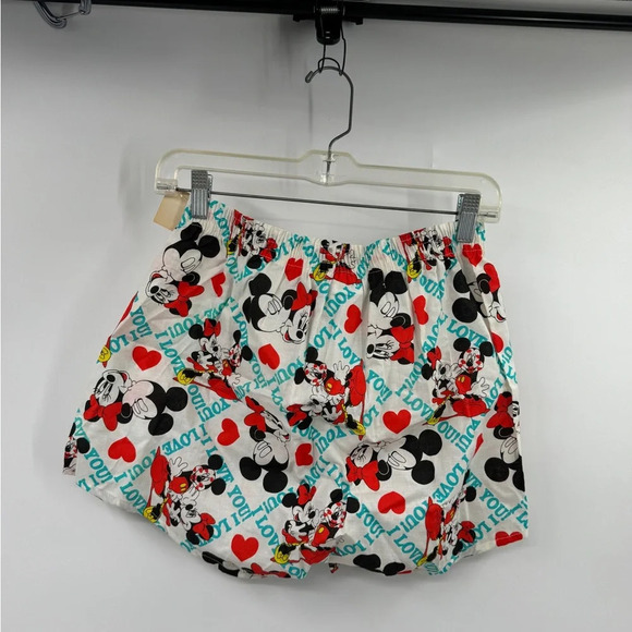Vintage Disney Mickey Mouse Mickey & Co Boxer Shorts Size M White Hearts NWT - Picture 3 of 7